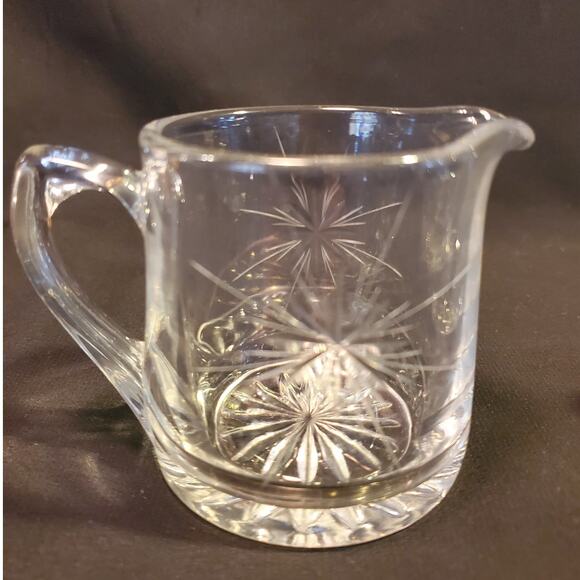 Vintage Susquehanna Crystal Sugar n Creamer in Six Point Star (Stem #4151) - Picture 6 of 9